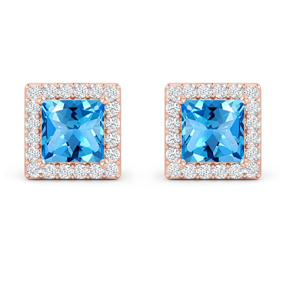 Rose Gold - Blue Topaz