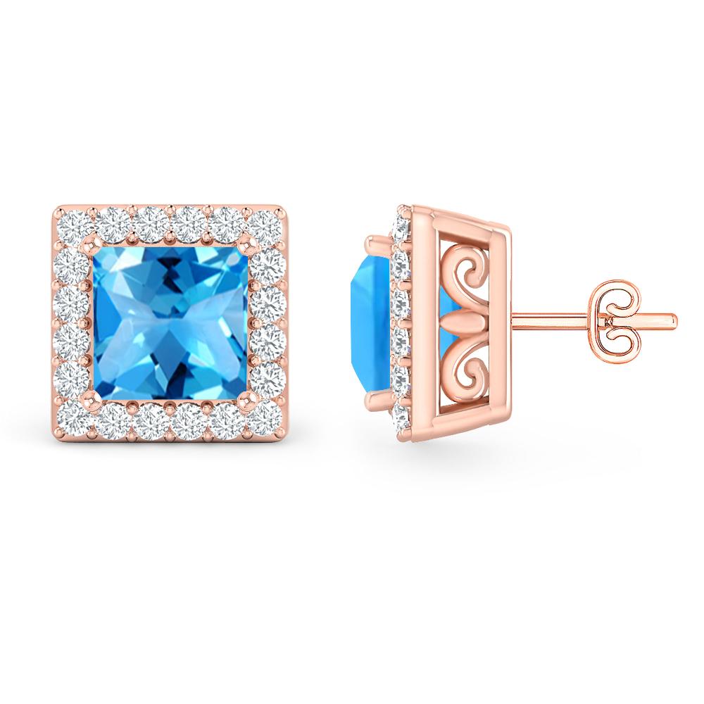 Rose Gold - Blue Topaz