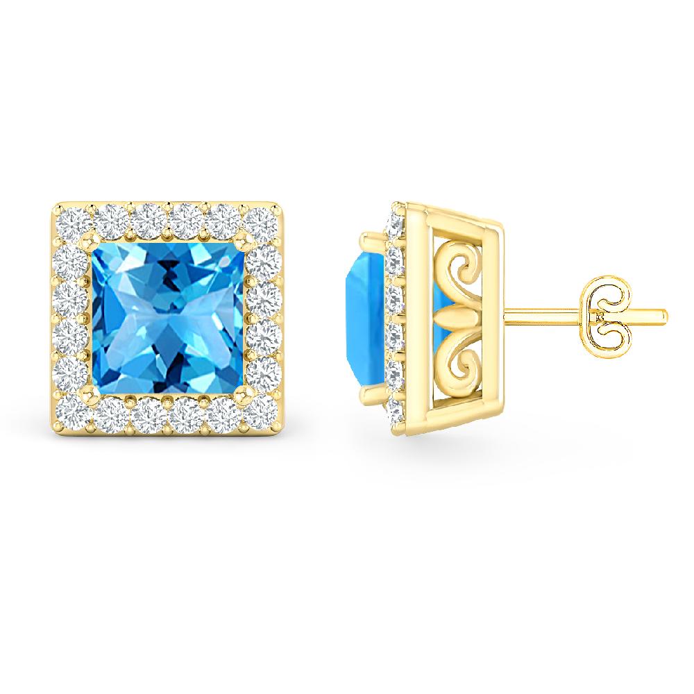 Yellow Gold - Blue Topaz