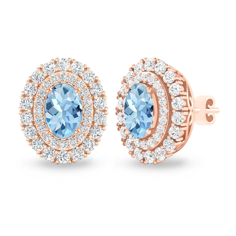 Rose Gold - Aquamarine