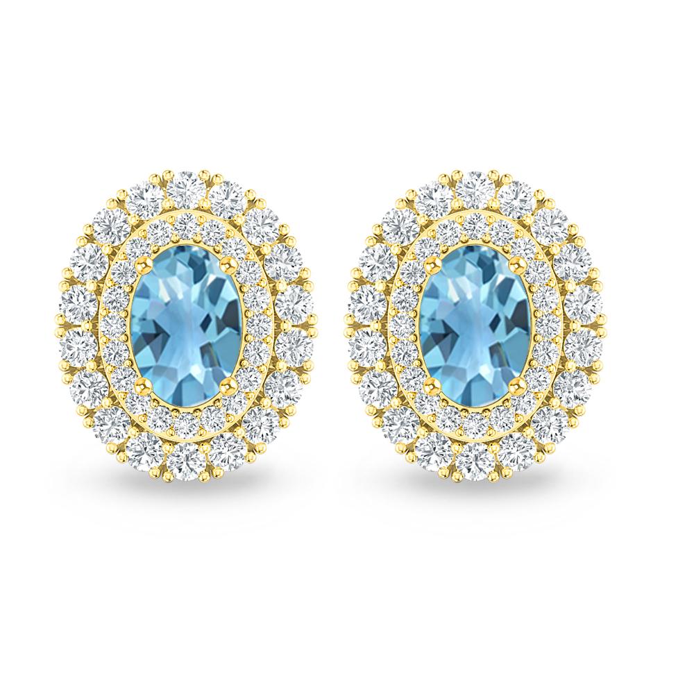 Yellow Gold - Blue Topaz