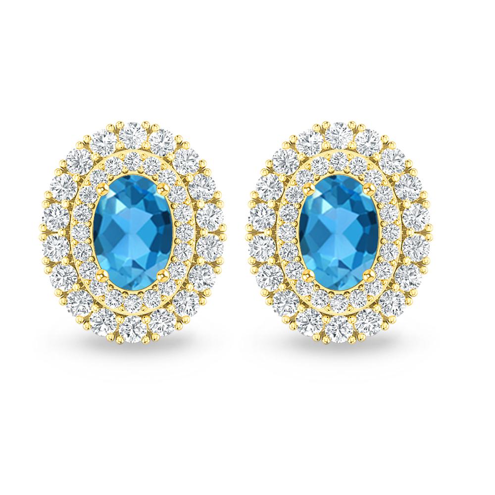 Yellow Gold - Blue Topaz