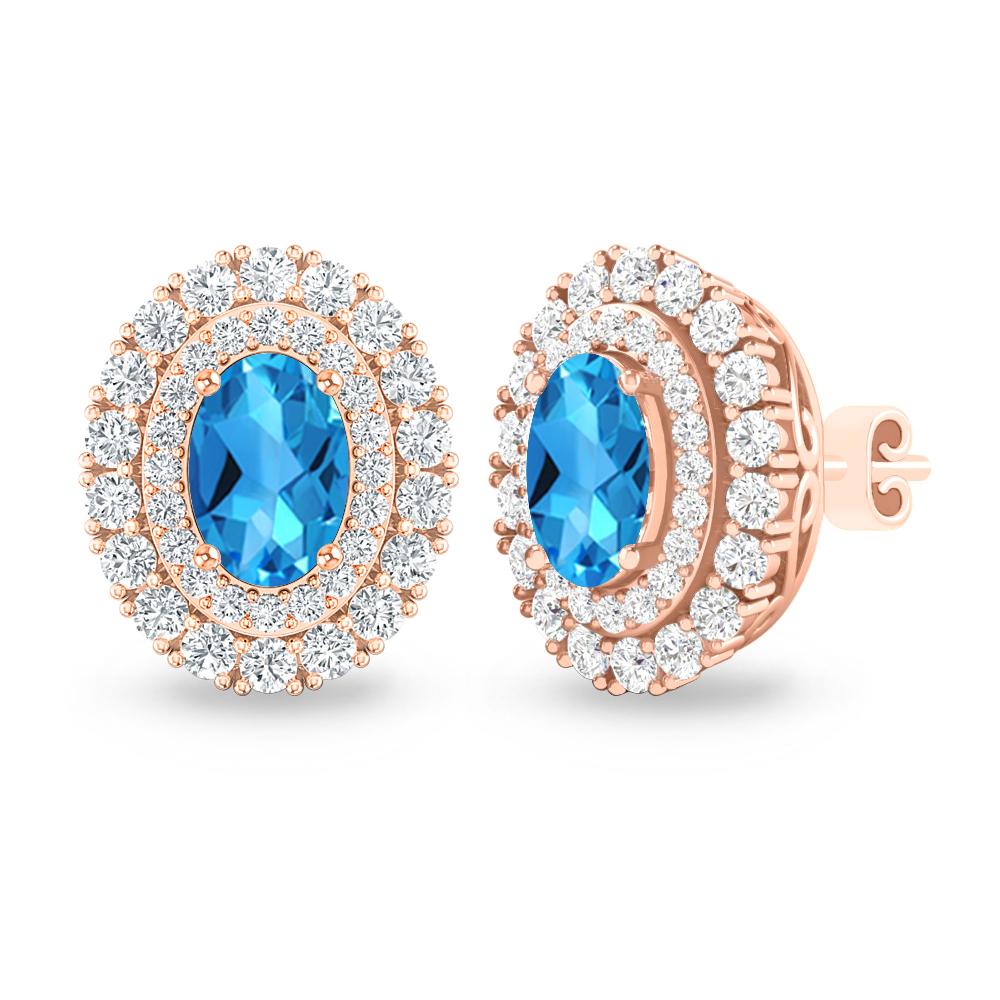 Rose Gold - Blue Topaz