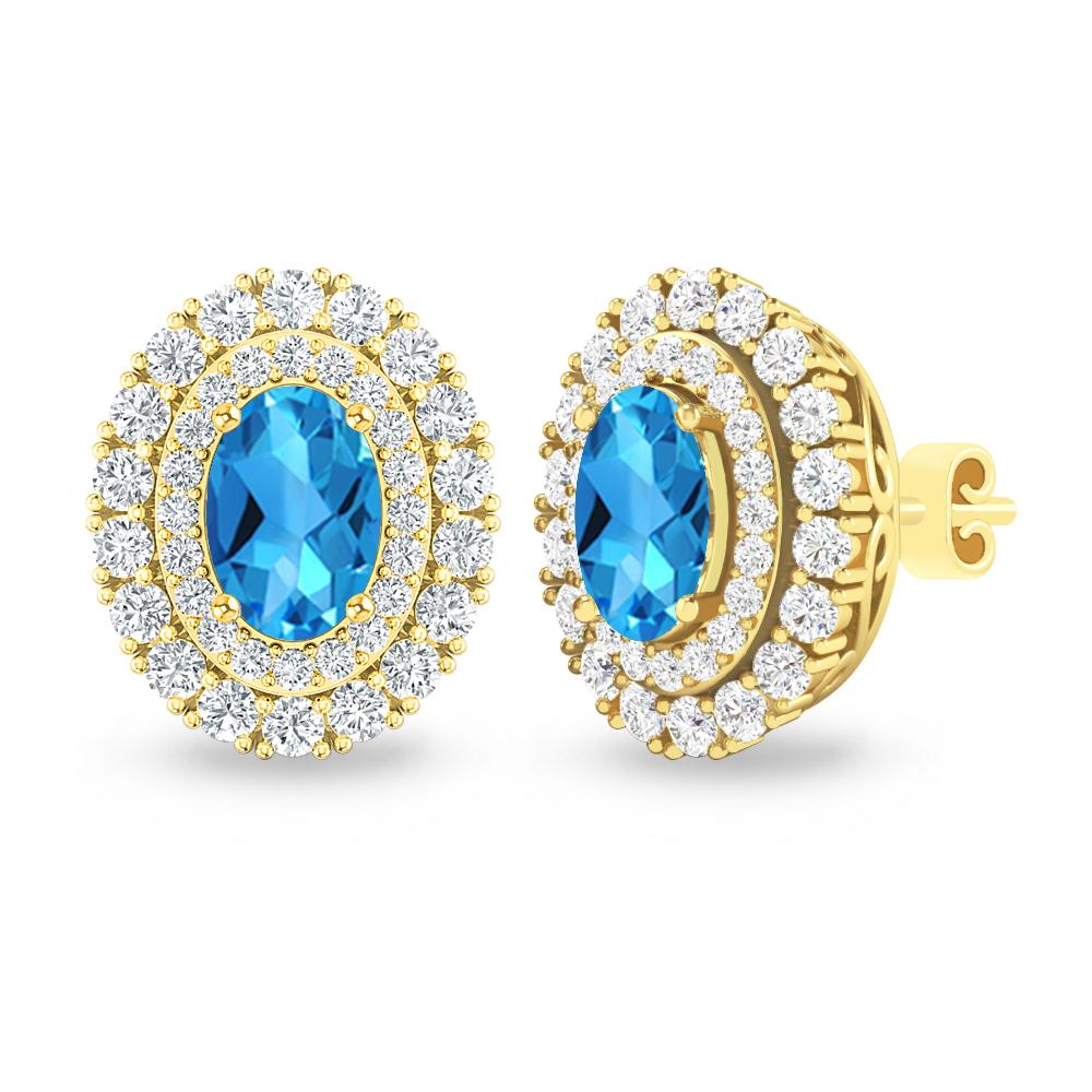 Yellow Gold - Blue Topaz