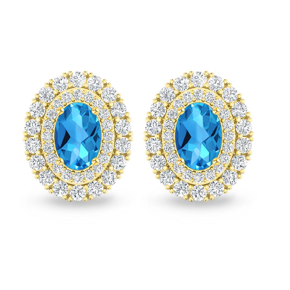 Yellow Gold - Blue Topaz