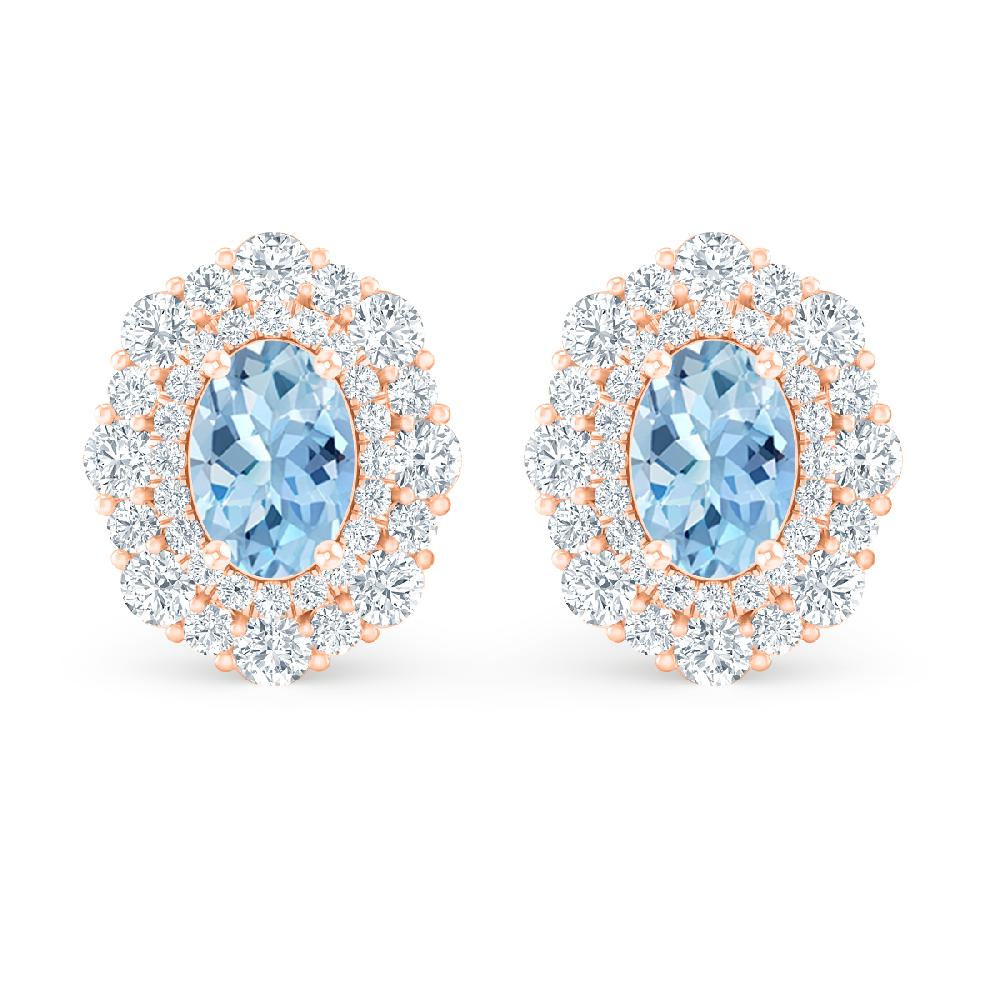 Rose Gold - Aquamarine