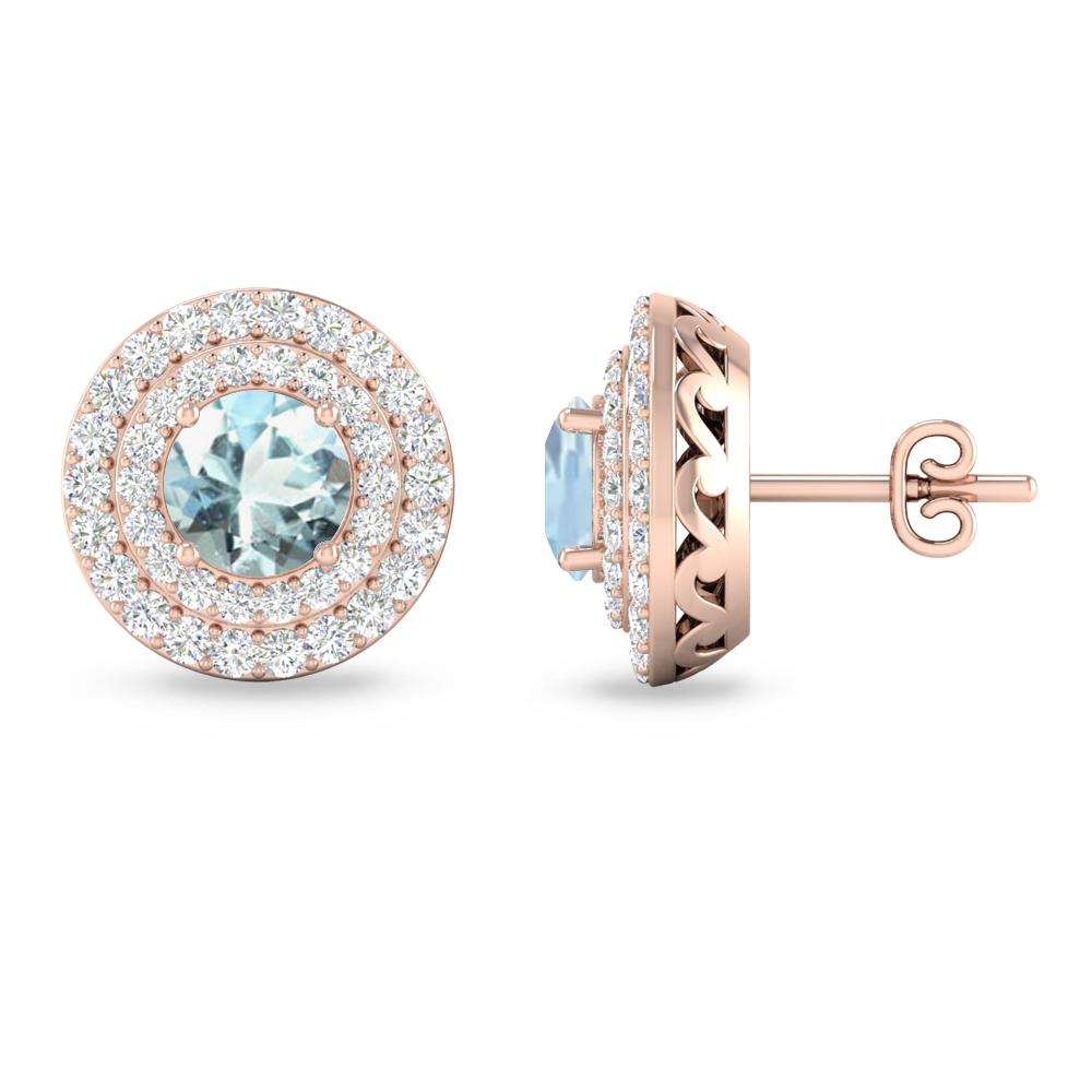 Rose Gold - Aquamarine