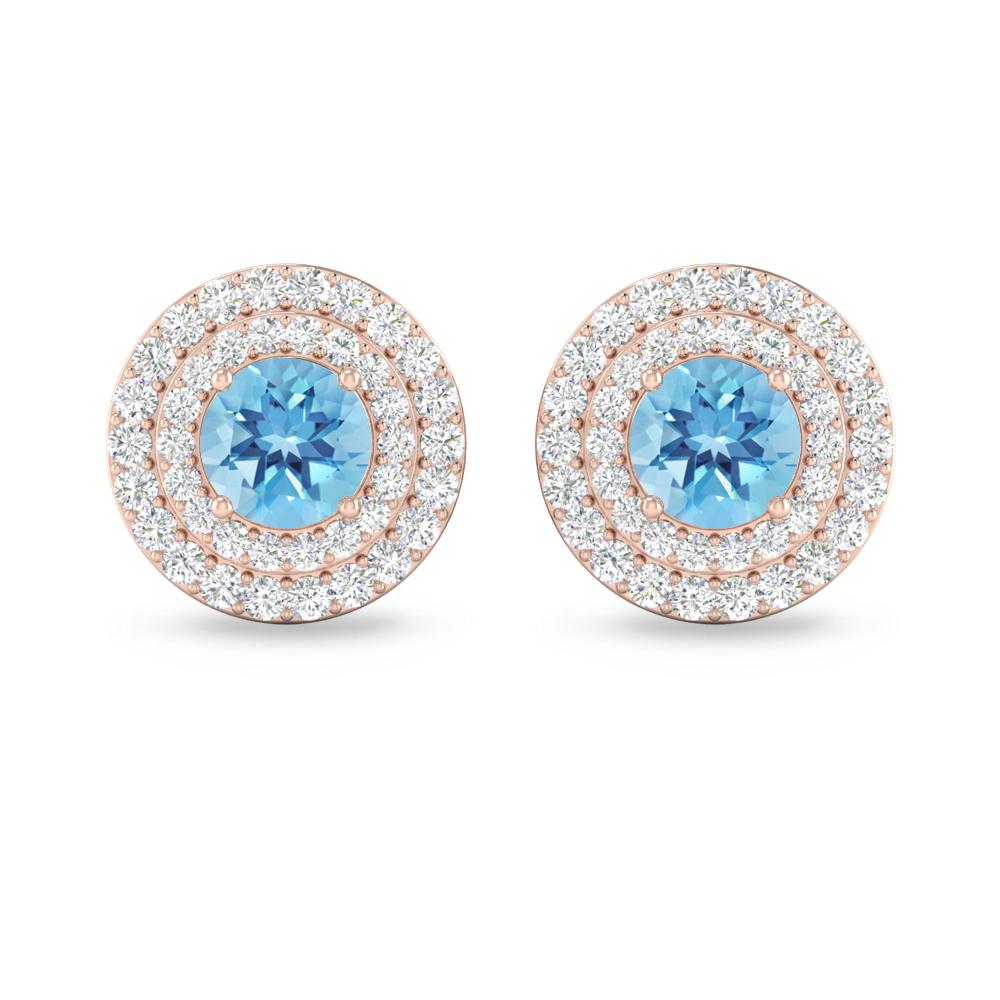 Rose Gold - Blue Topaz