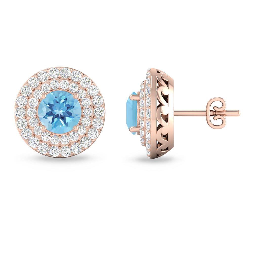 Rose Gold - Blue Topaz