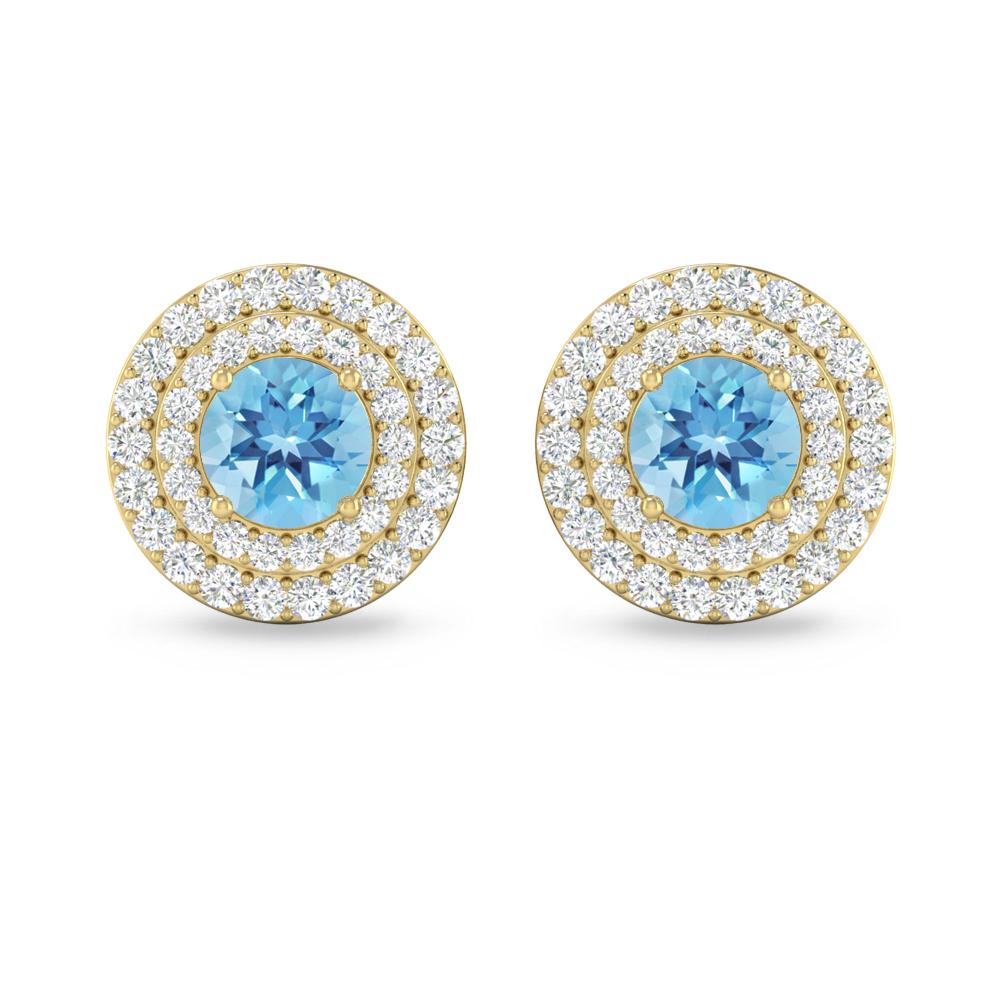 Yellow Gold - Blue Topaz