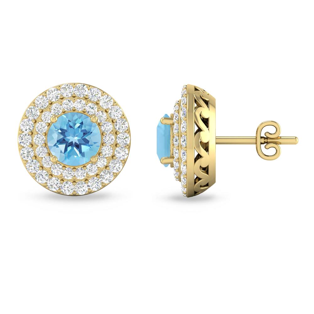 Yellow Gold - Blue Topaz