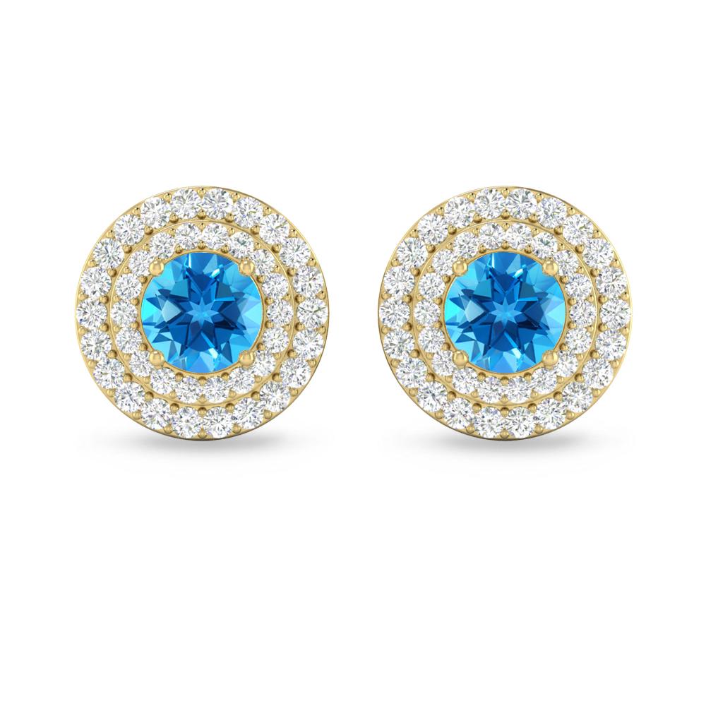 Yellow Gold - Blue Topaz