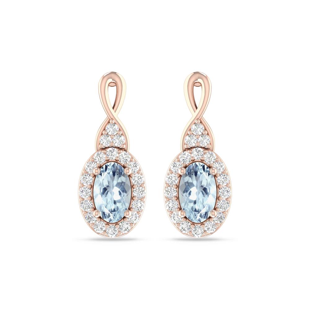 Rose Gold - Aquamarine
