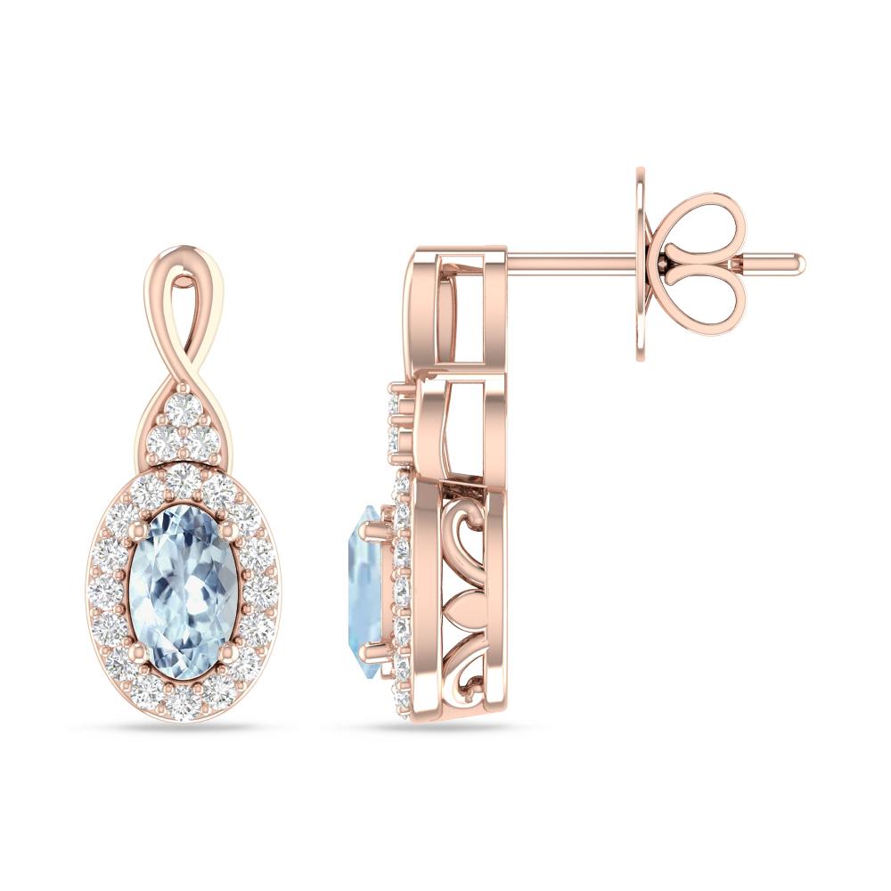 Rose Gold - Aquamarine