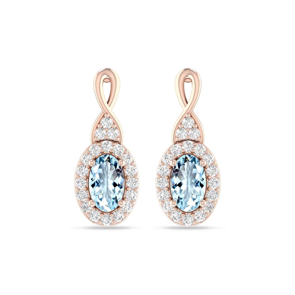 Rose Gold - Aquamarine
