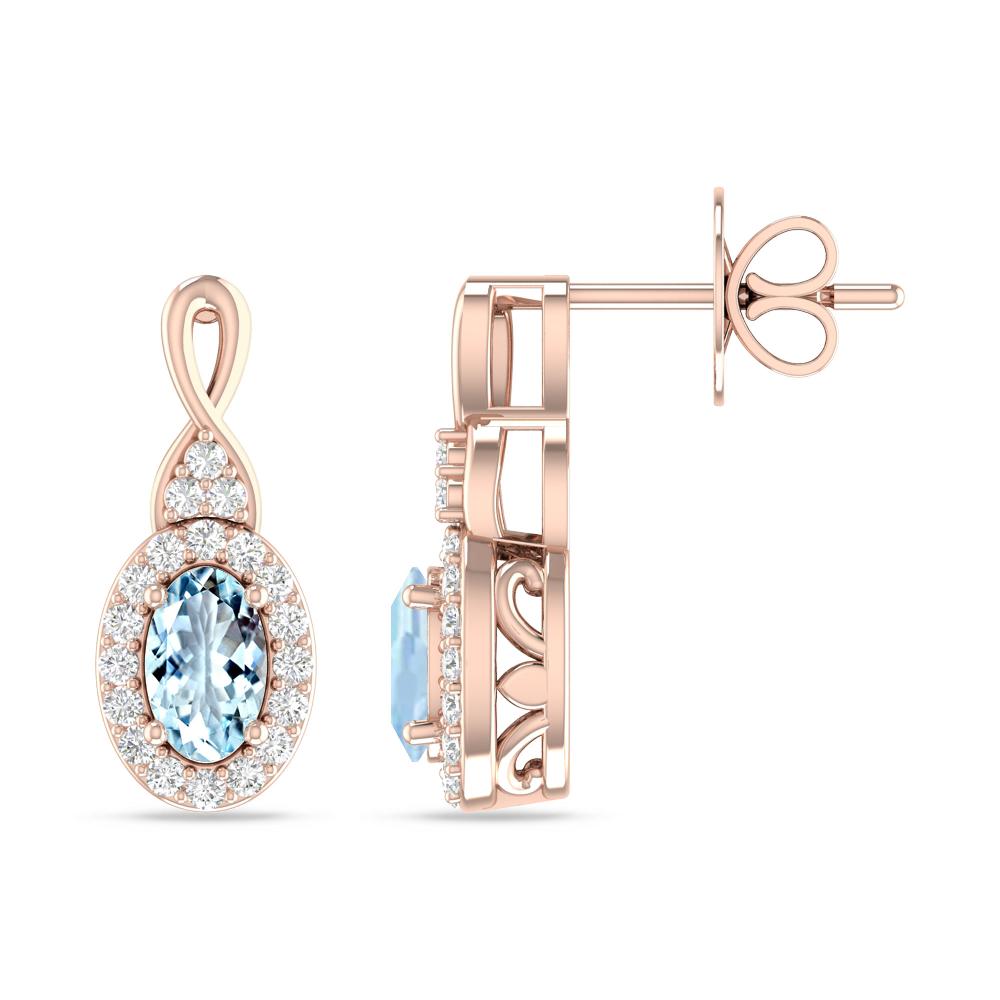 Rose Gold - Aquamarine