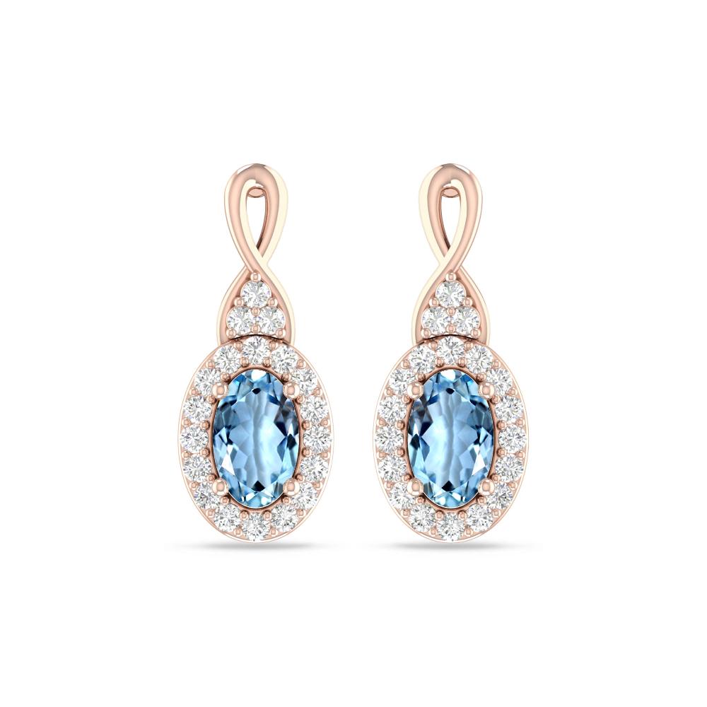 Rose Gold - Aquamarine