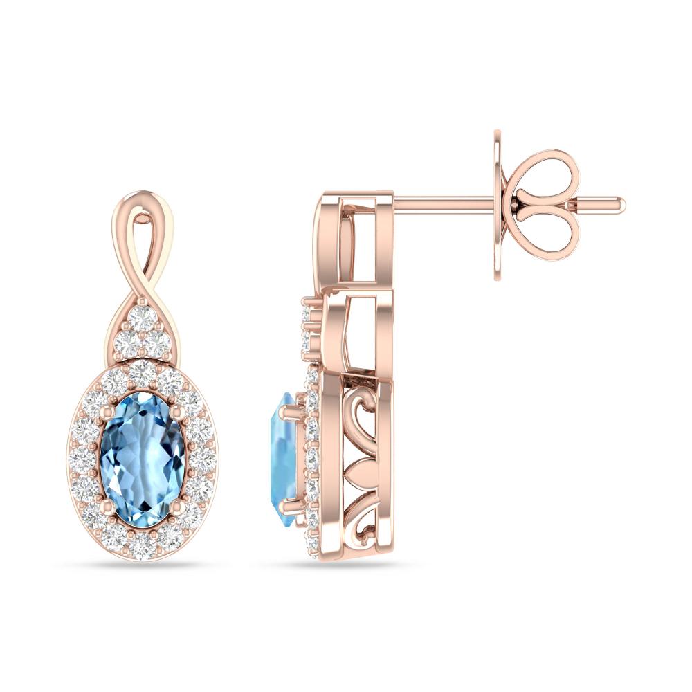 Rose Gold - Aquamarine