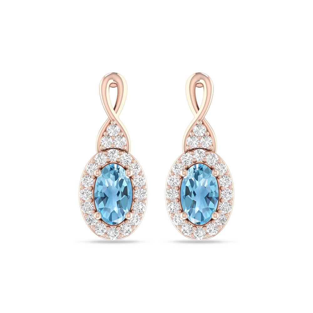 Rose Gold - Blue Topaz