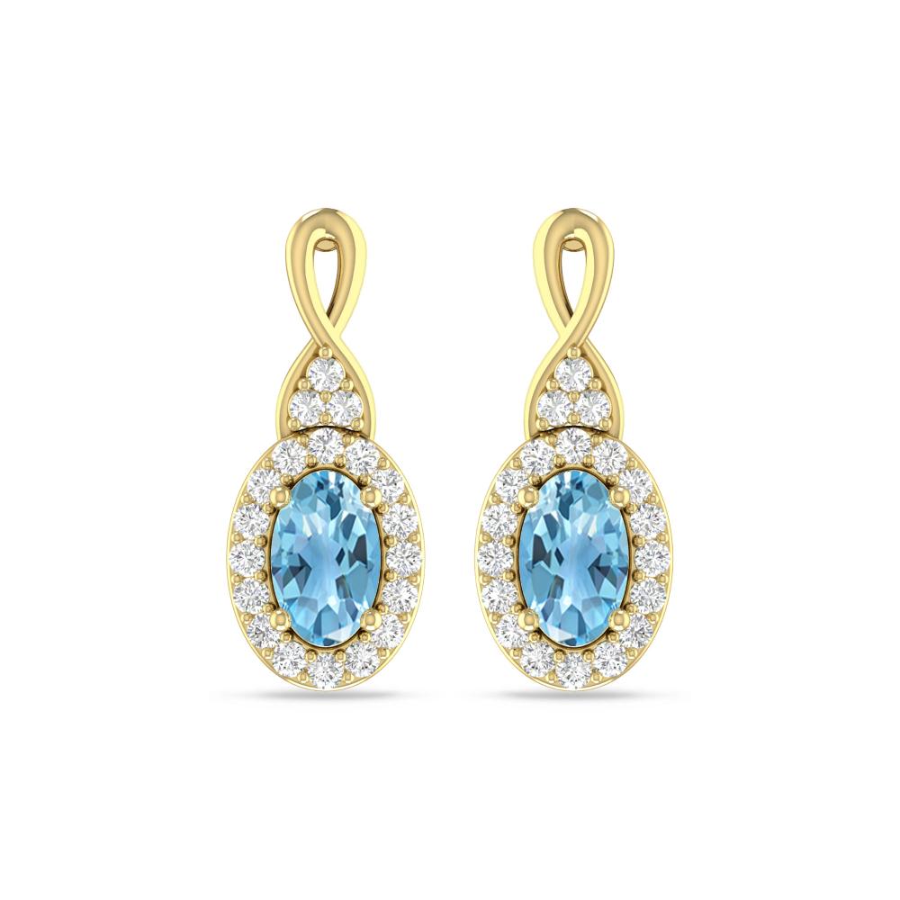 Yellow Gold - Blue Topaz