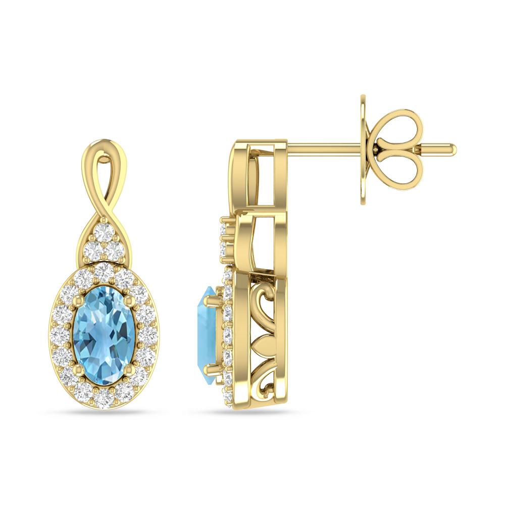 Yellow Gold - Blue Topaz