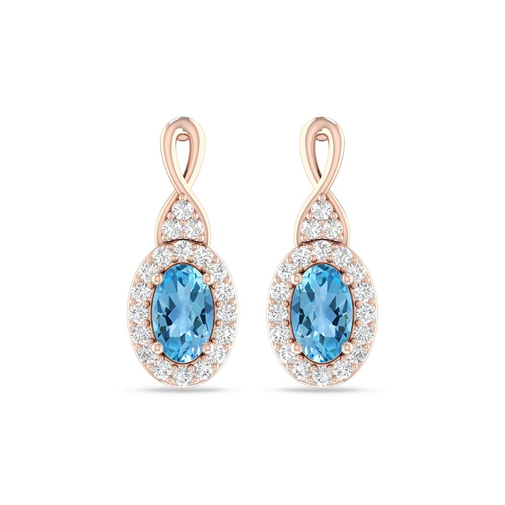 Rose Gold - Blue Topaz
