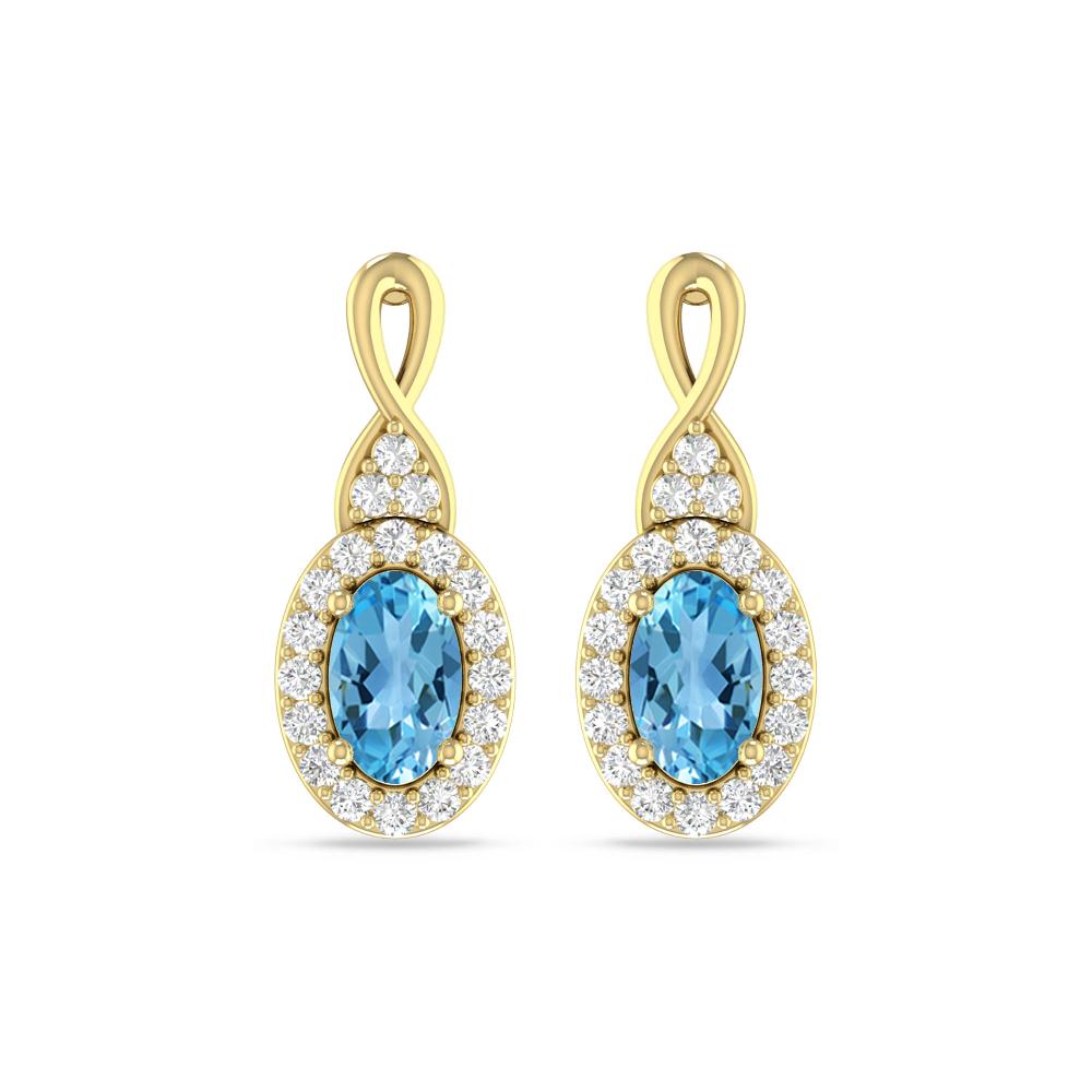 Yellow Gold - Blue Topaz