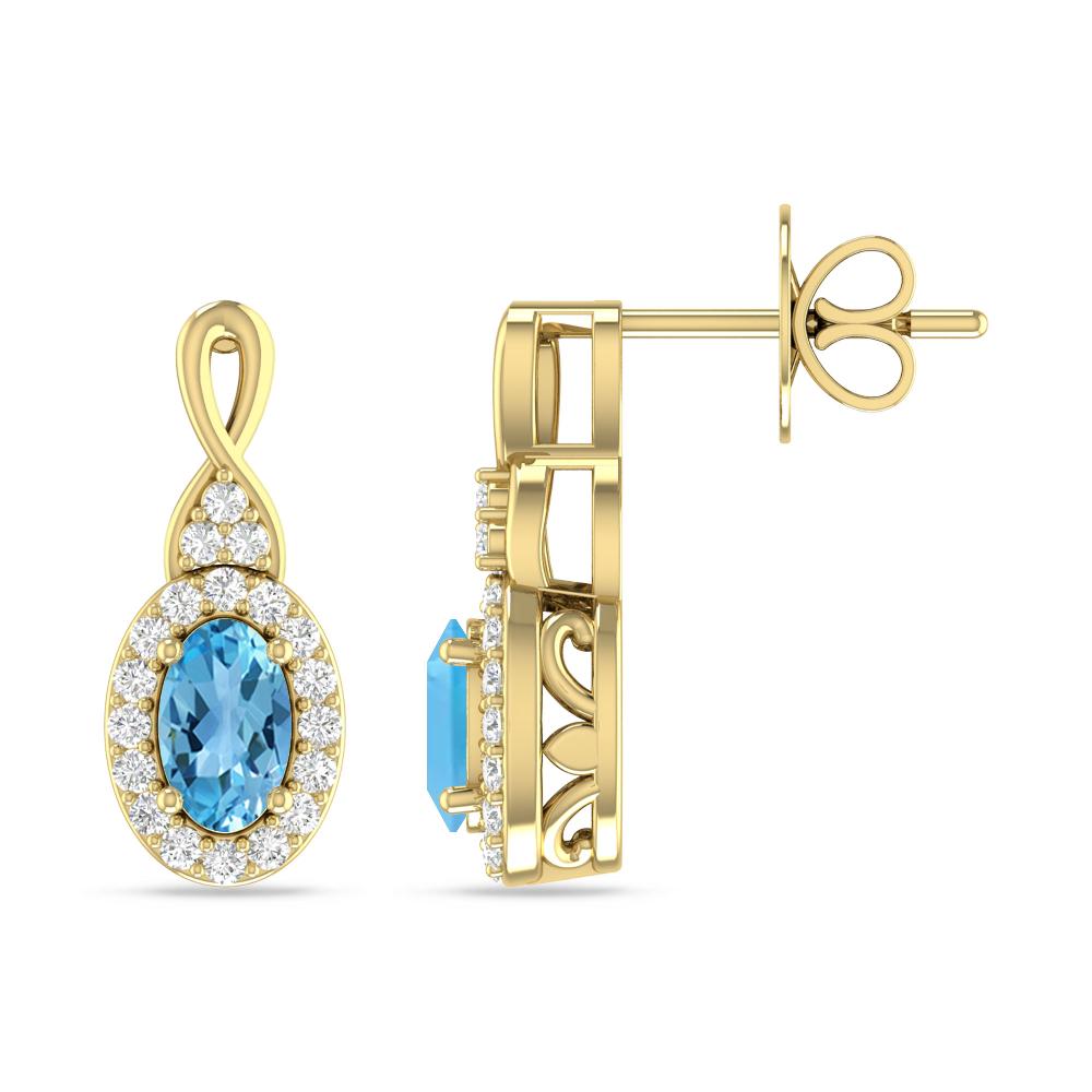 Yellow Gold - Blue Topaz