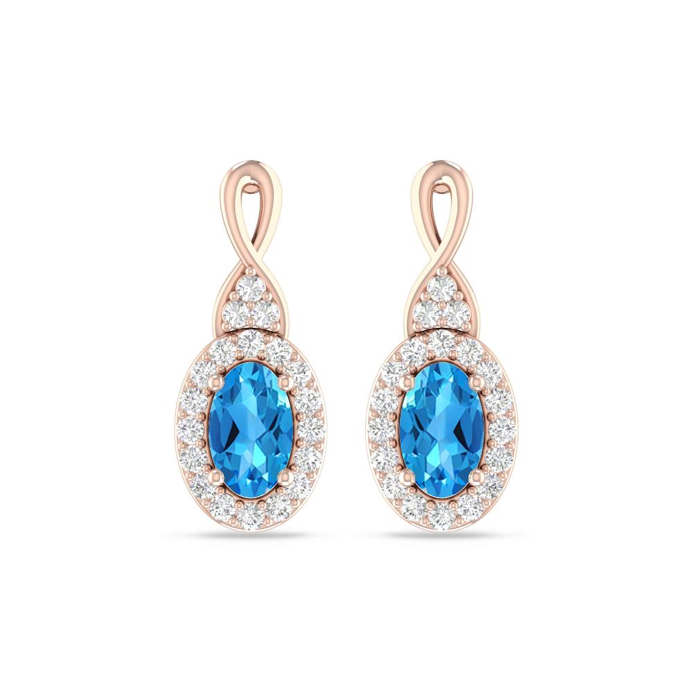 Rose Gold - Blue Topaz