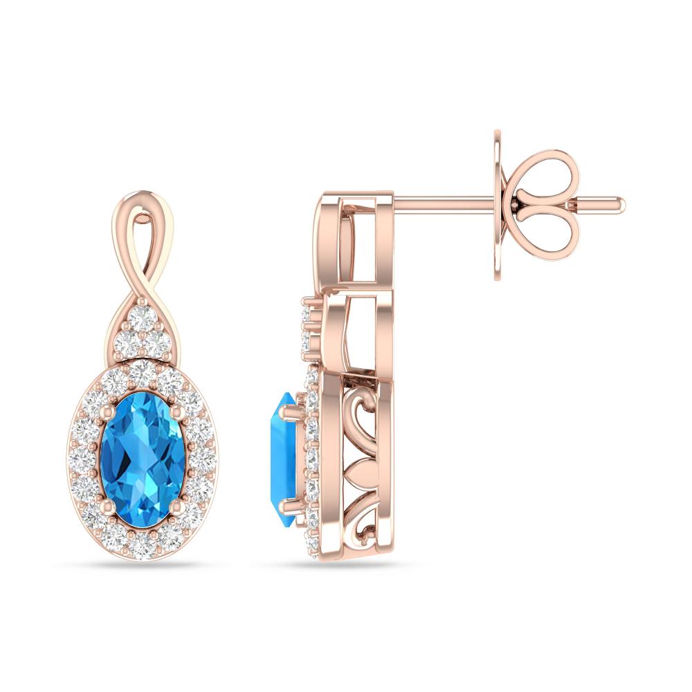 Rose Gold - Blue Topaz