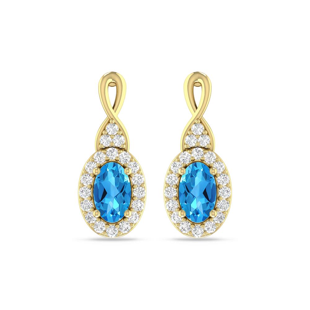 Yellow Gold - Blue Topaz