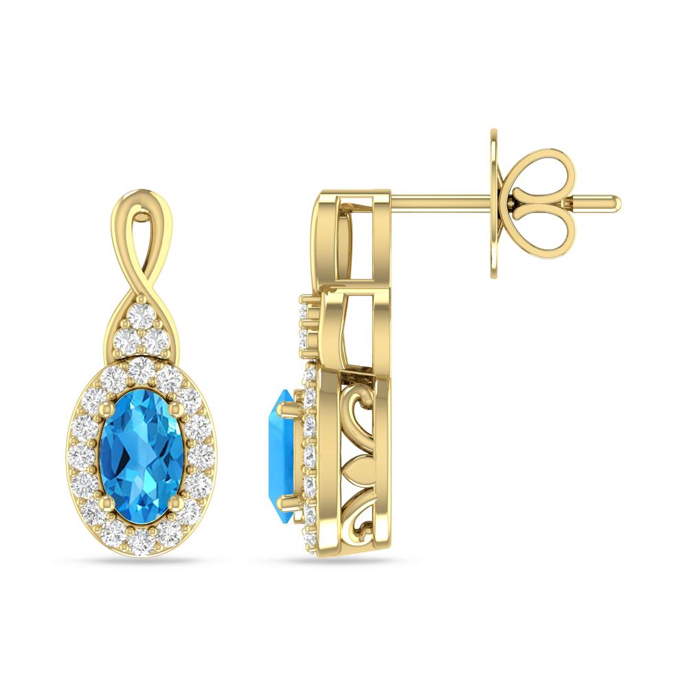 Yellow Gold - Blue Topaz