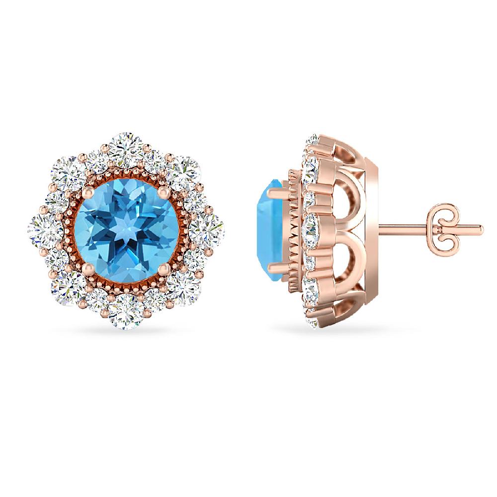 Rose Gold - Blue Topaz