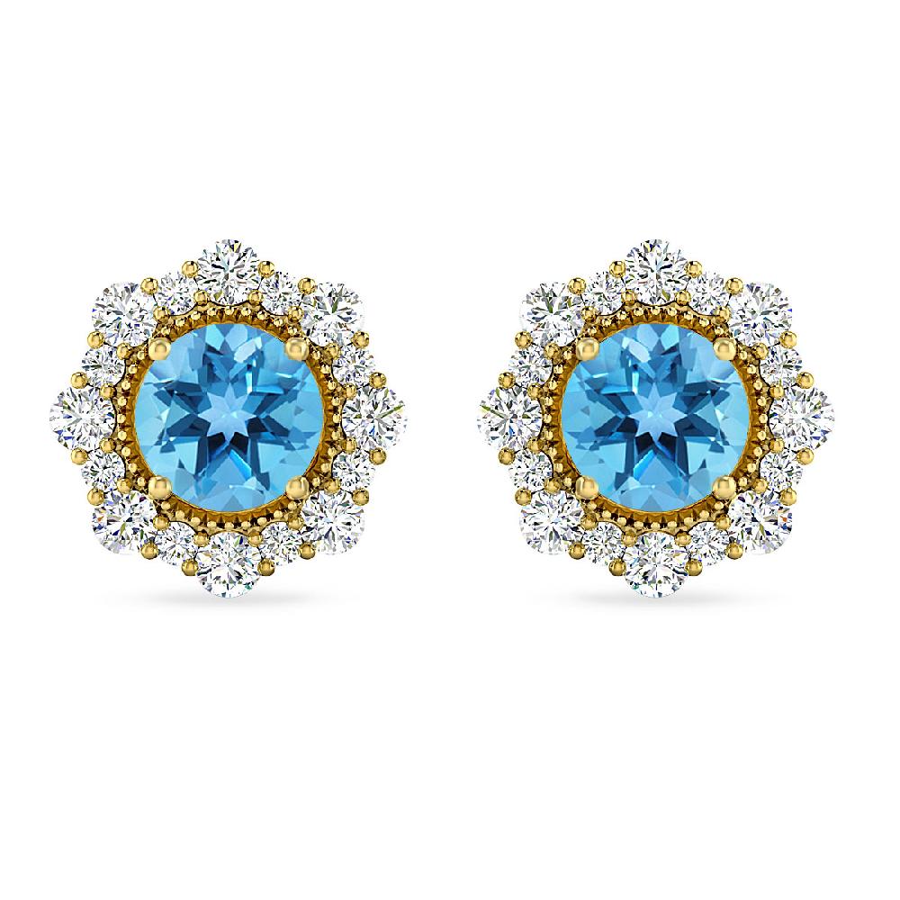 Yellow Gold - Blue Topaz