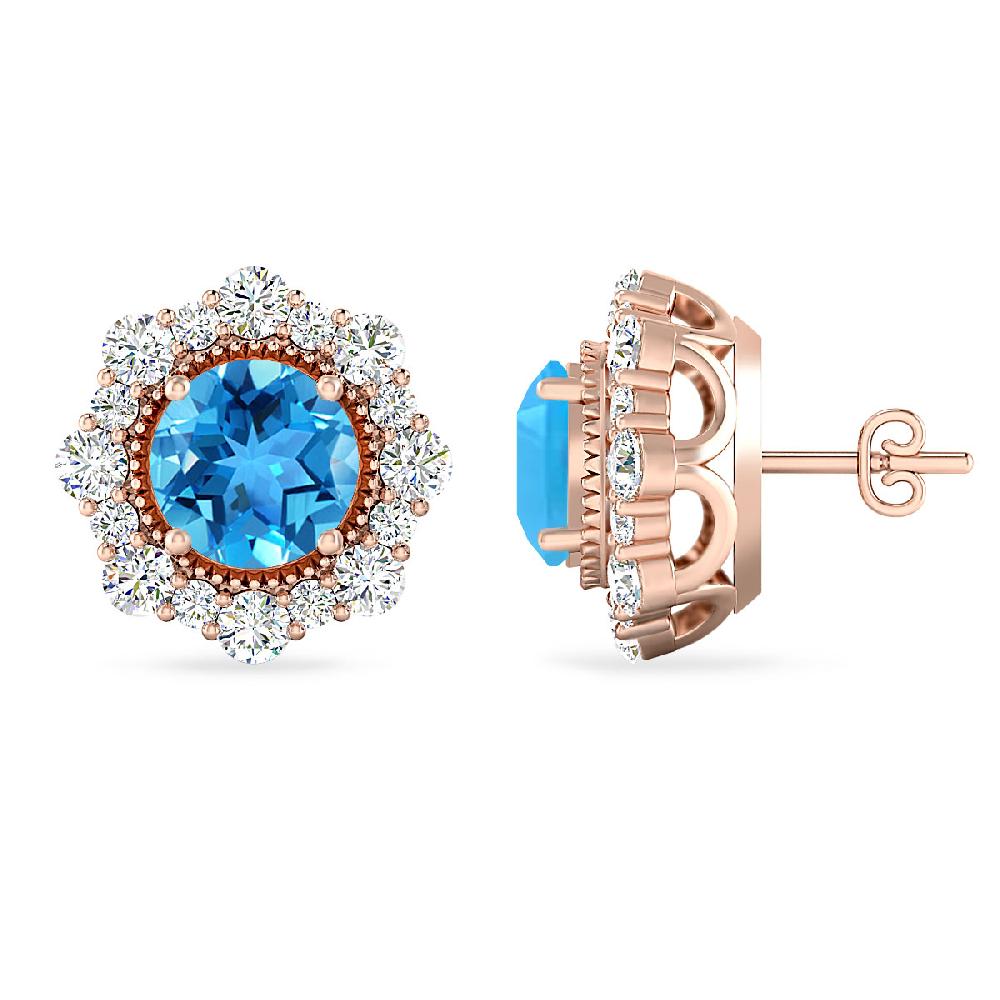 Rose Gold - Blue Topaz