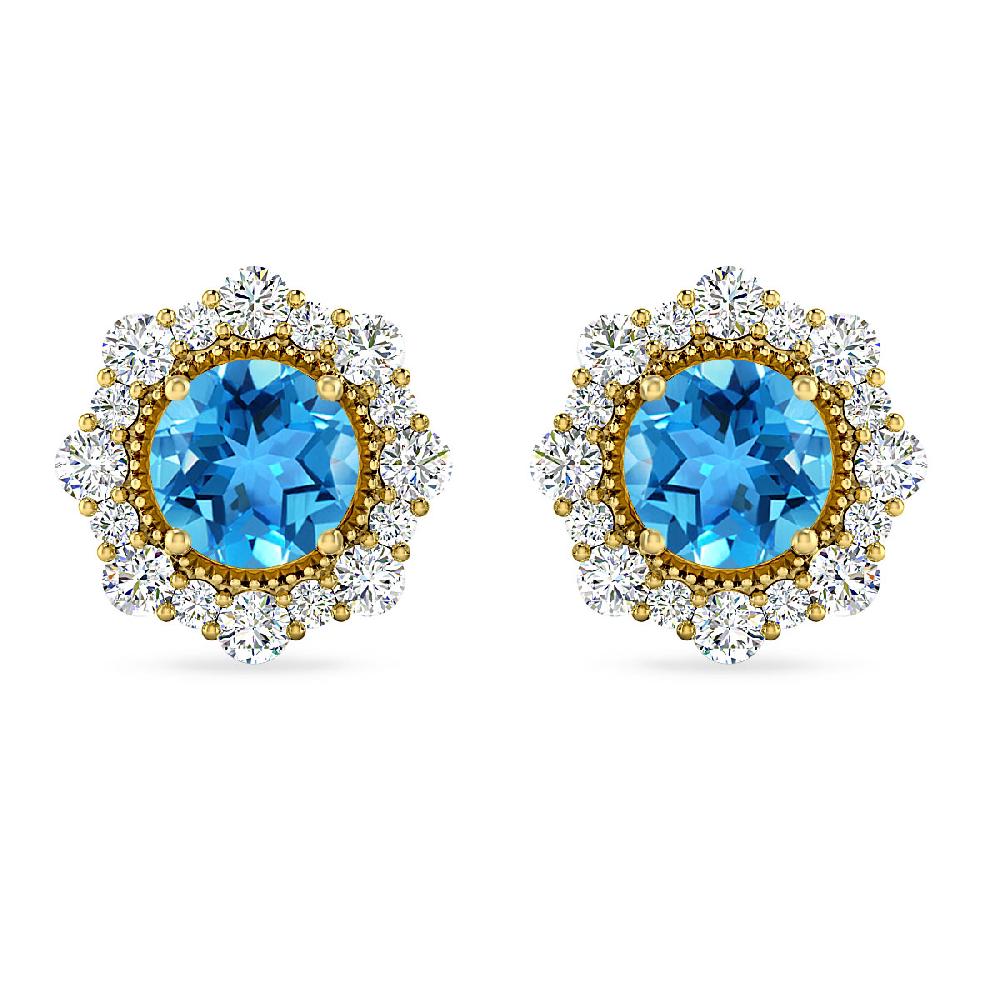 Yellow Gold - Blue Topaz