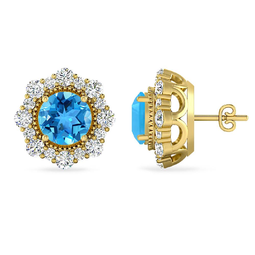 Yellow Gold - Blue Topaz