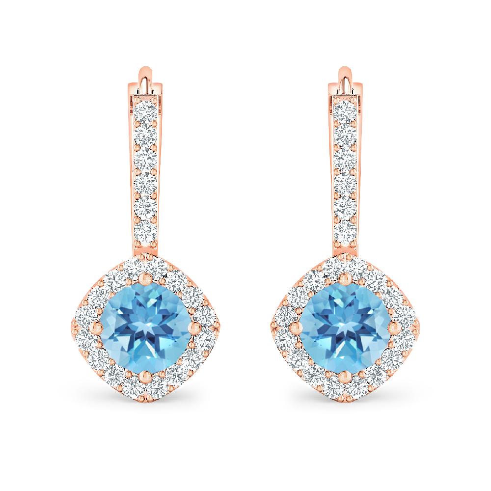 Rose Gold - Blue Topaz