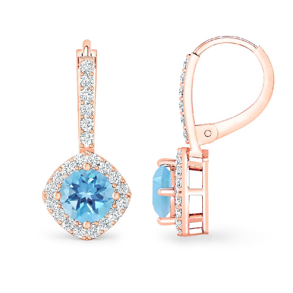 Rose Gold - Blue Topaz