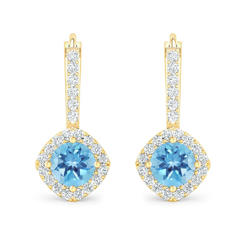 Yellow Gold - Blue Topaz