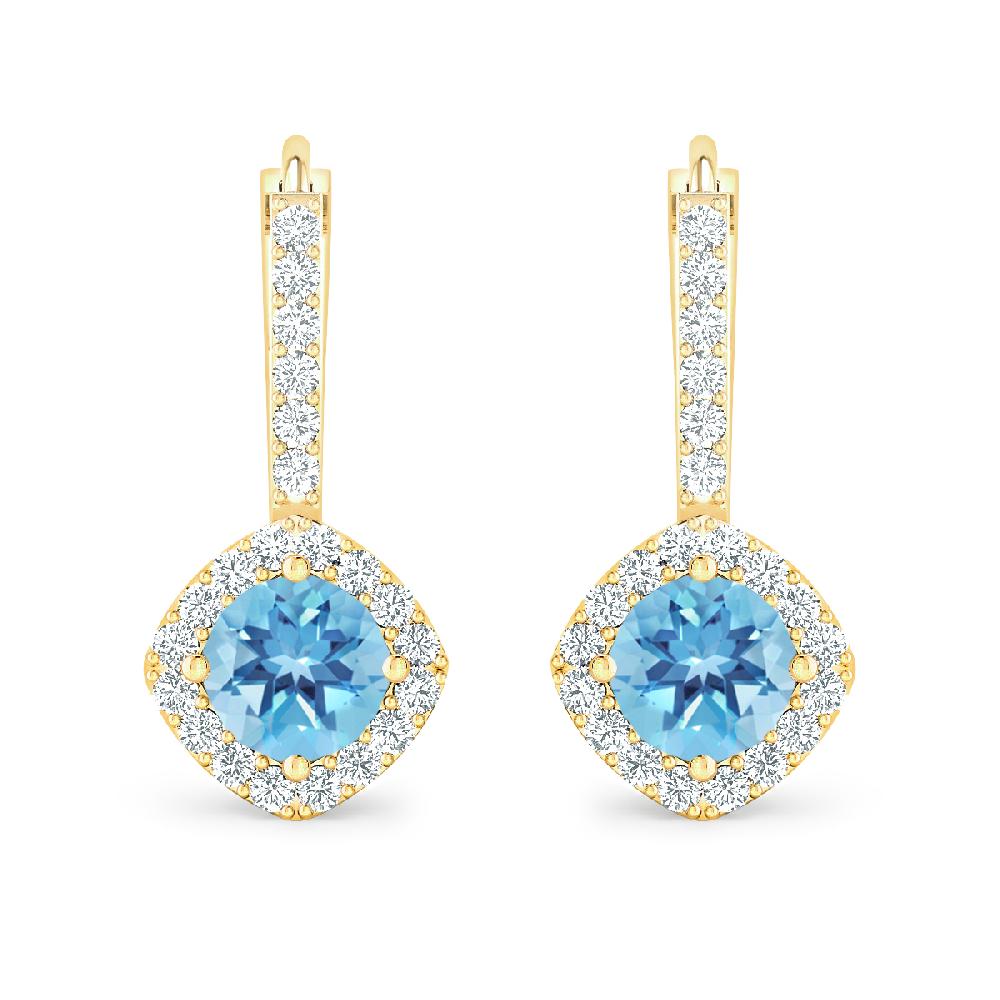 Yellow Gold - Blue Topaz