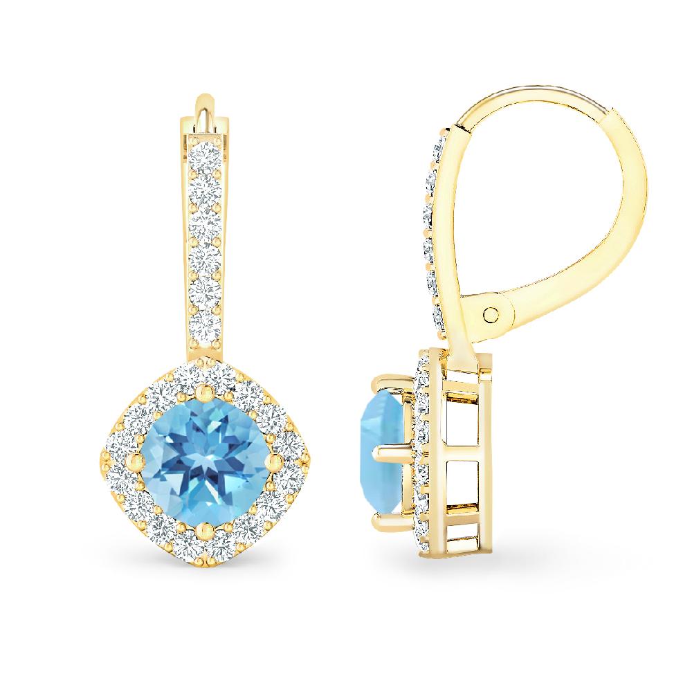 Yellow Gold - Blue Topaz