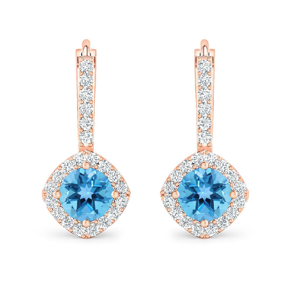 Rose Gold - Blue Topaz