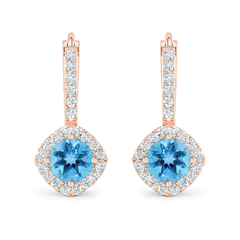 Rose Gold - Blue Topaz