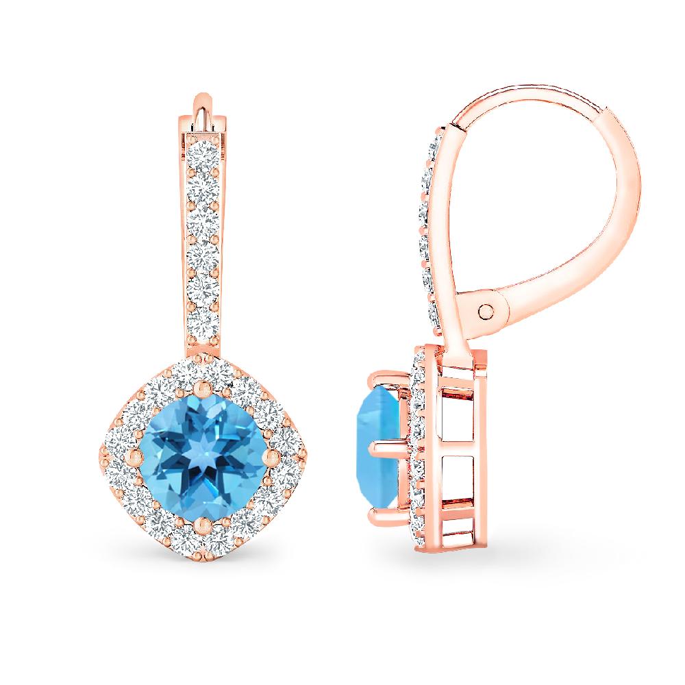 Rose Gold - Blue Topaz