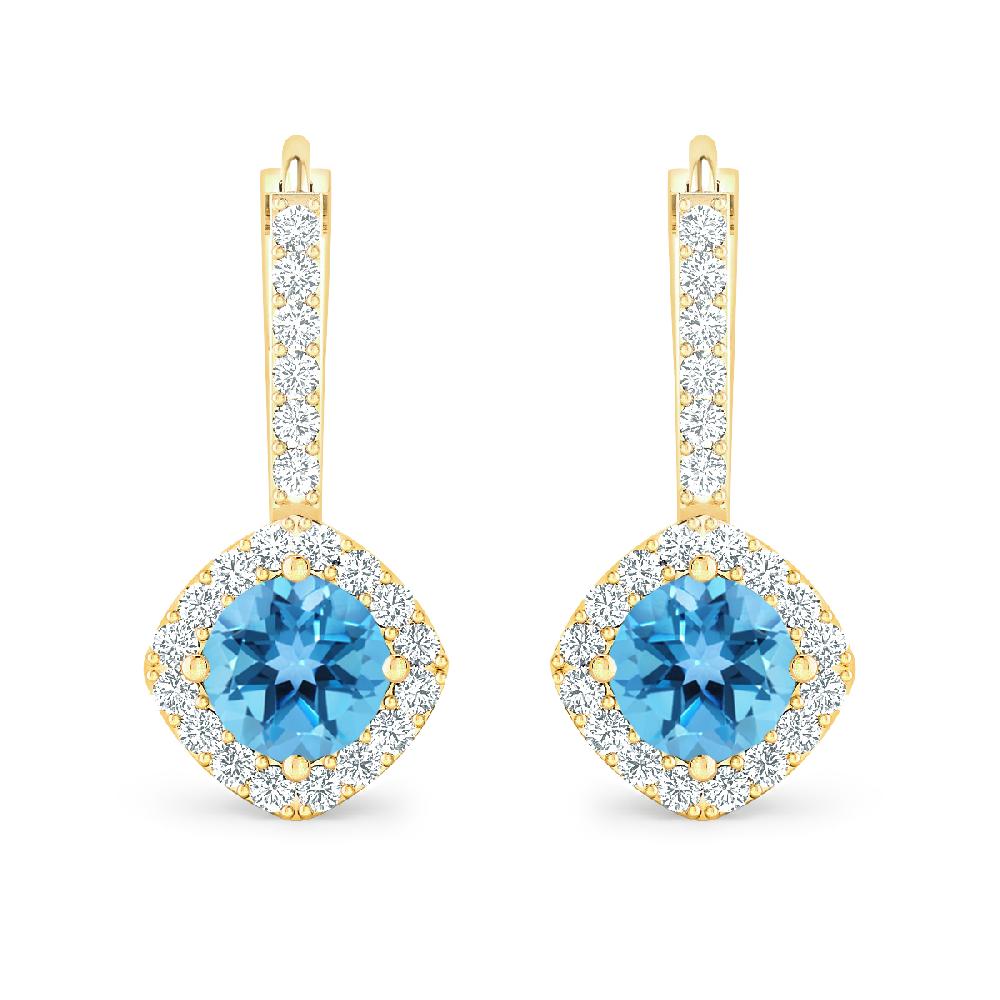 Yellow Gold - Blue Topaz