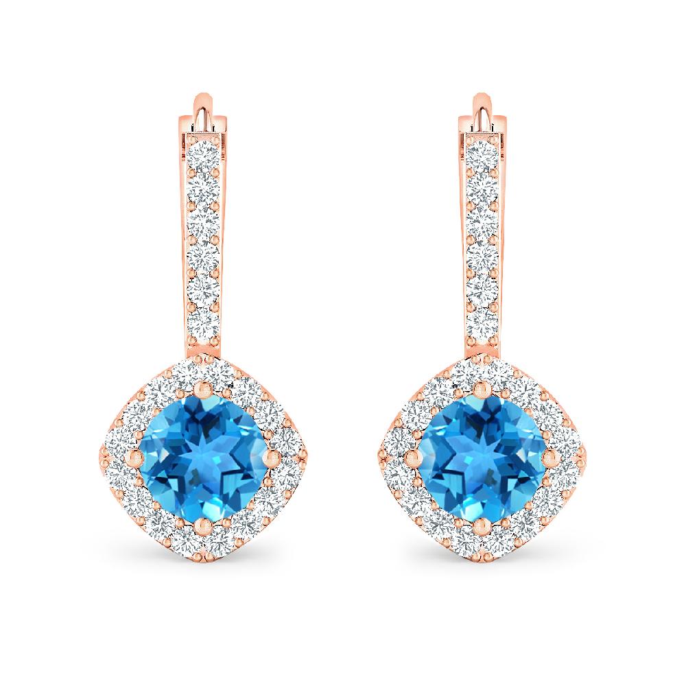 Rose Gold - Blue Topaz