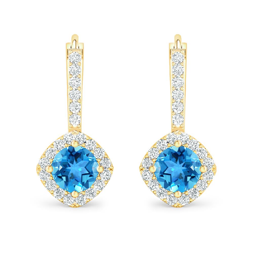 Yellow Gold - Blue Topaz