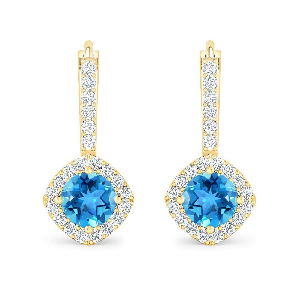Yellow Gold - Blue Topaz