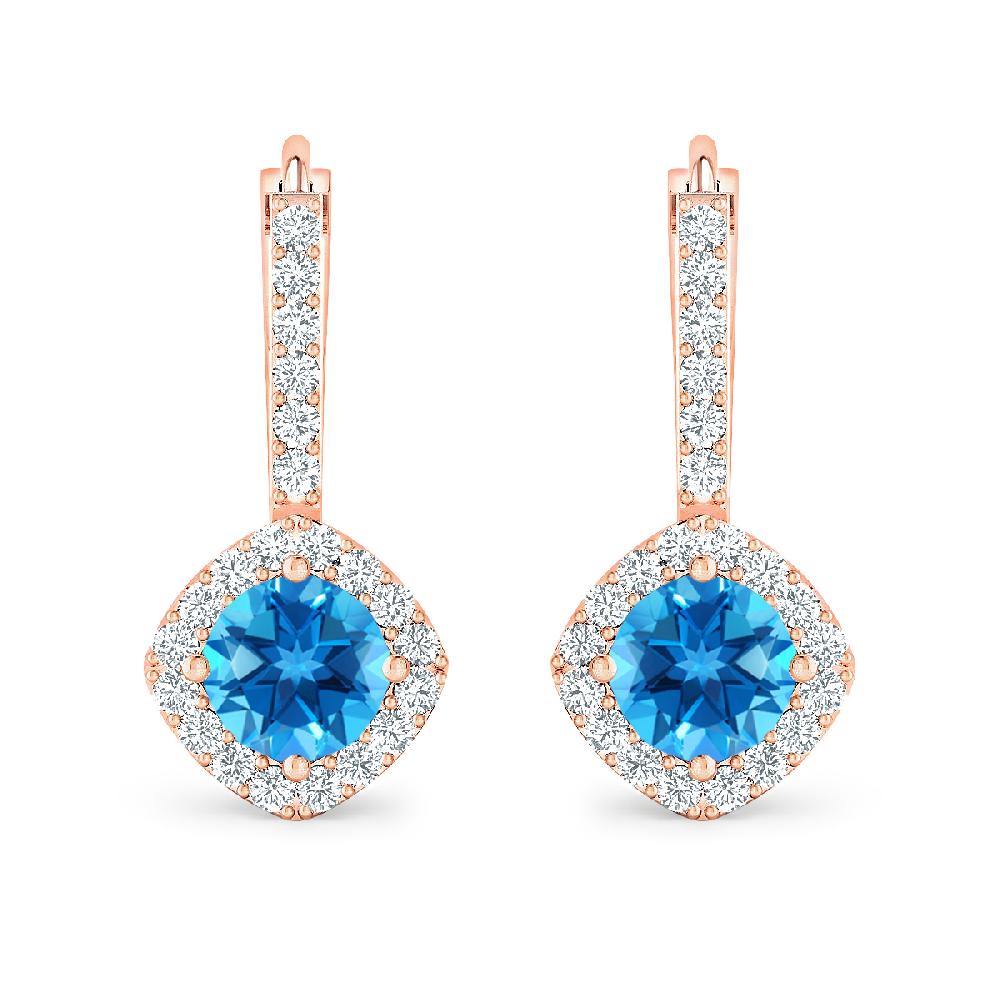 Rose Gold - Blue Topaz